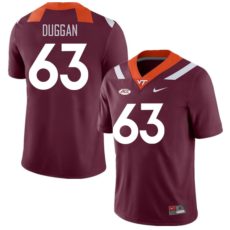 Men #63 Griffin Duggan Virginia Tech Hokies College Football Jerseys Stitched Sale-Maroon - Click Image to Close